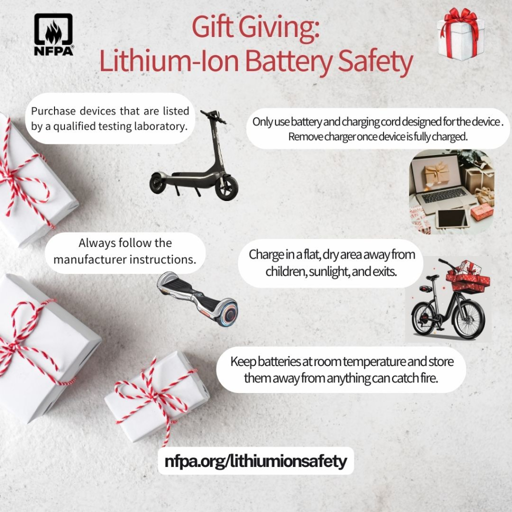 NFPA Giving electronic gifts and safe charging tips