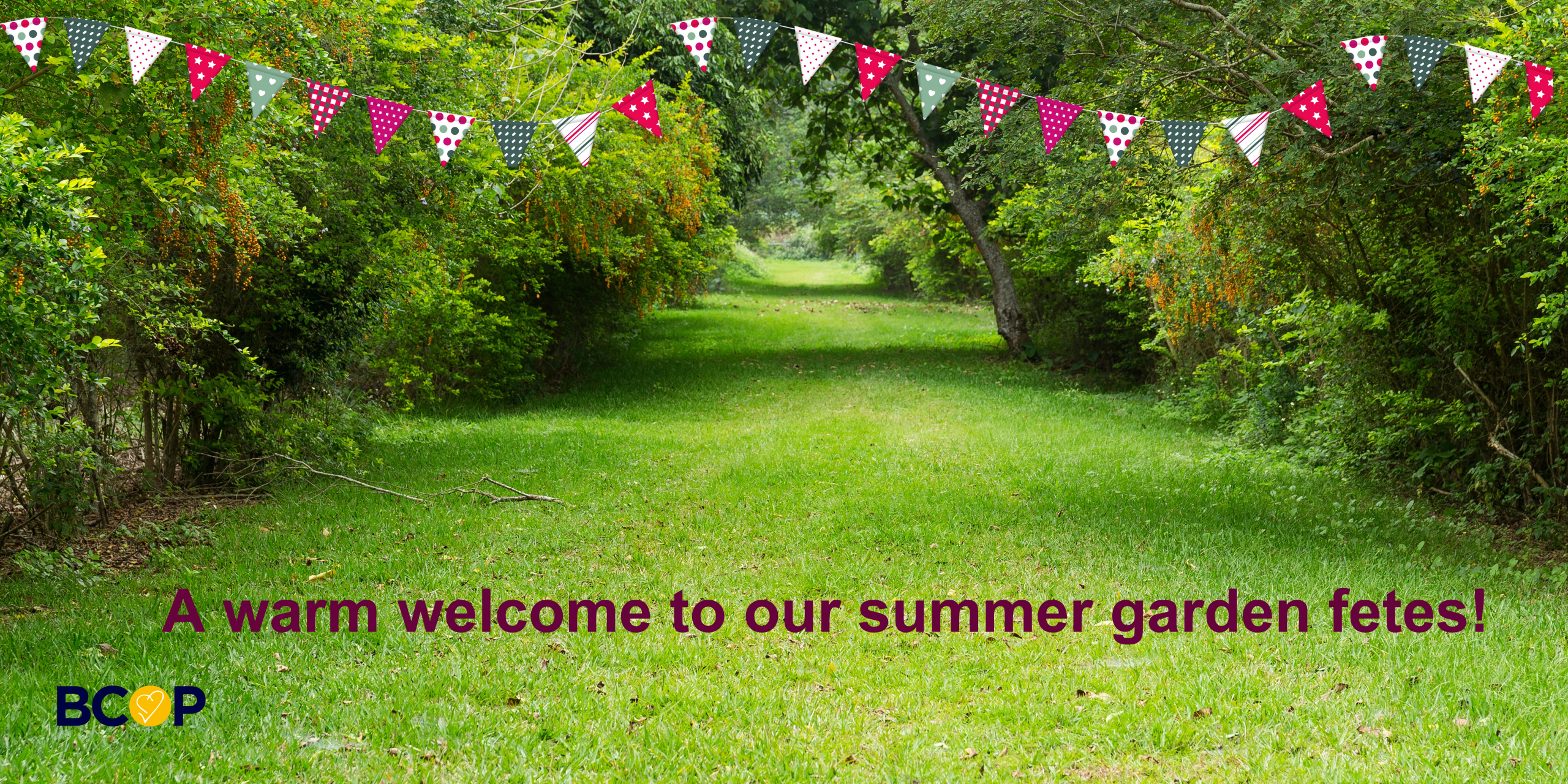 Picture of a garden with bunting
