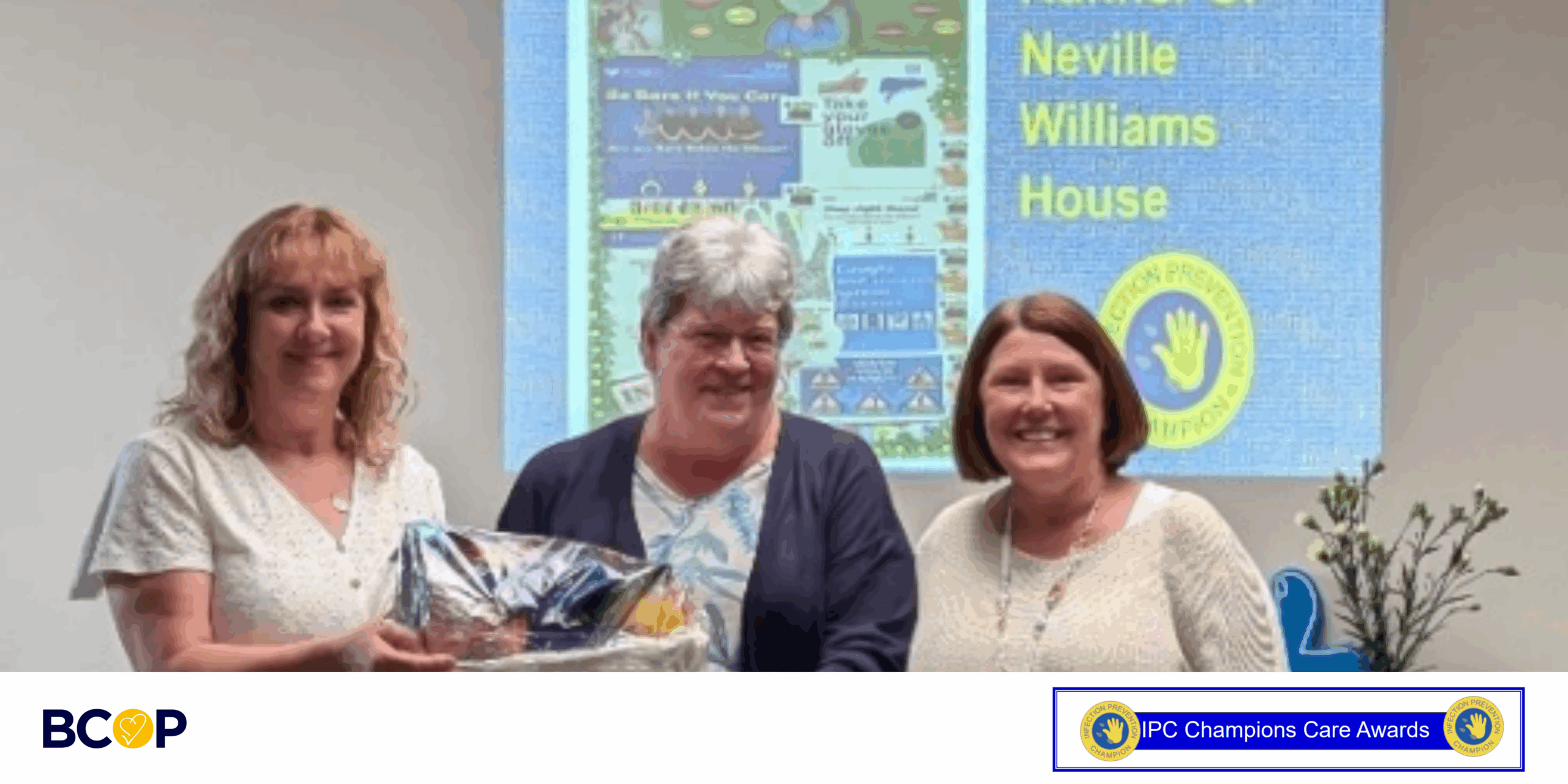 Neville Williams House staff receiving their award at the Infection Control Champions event