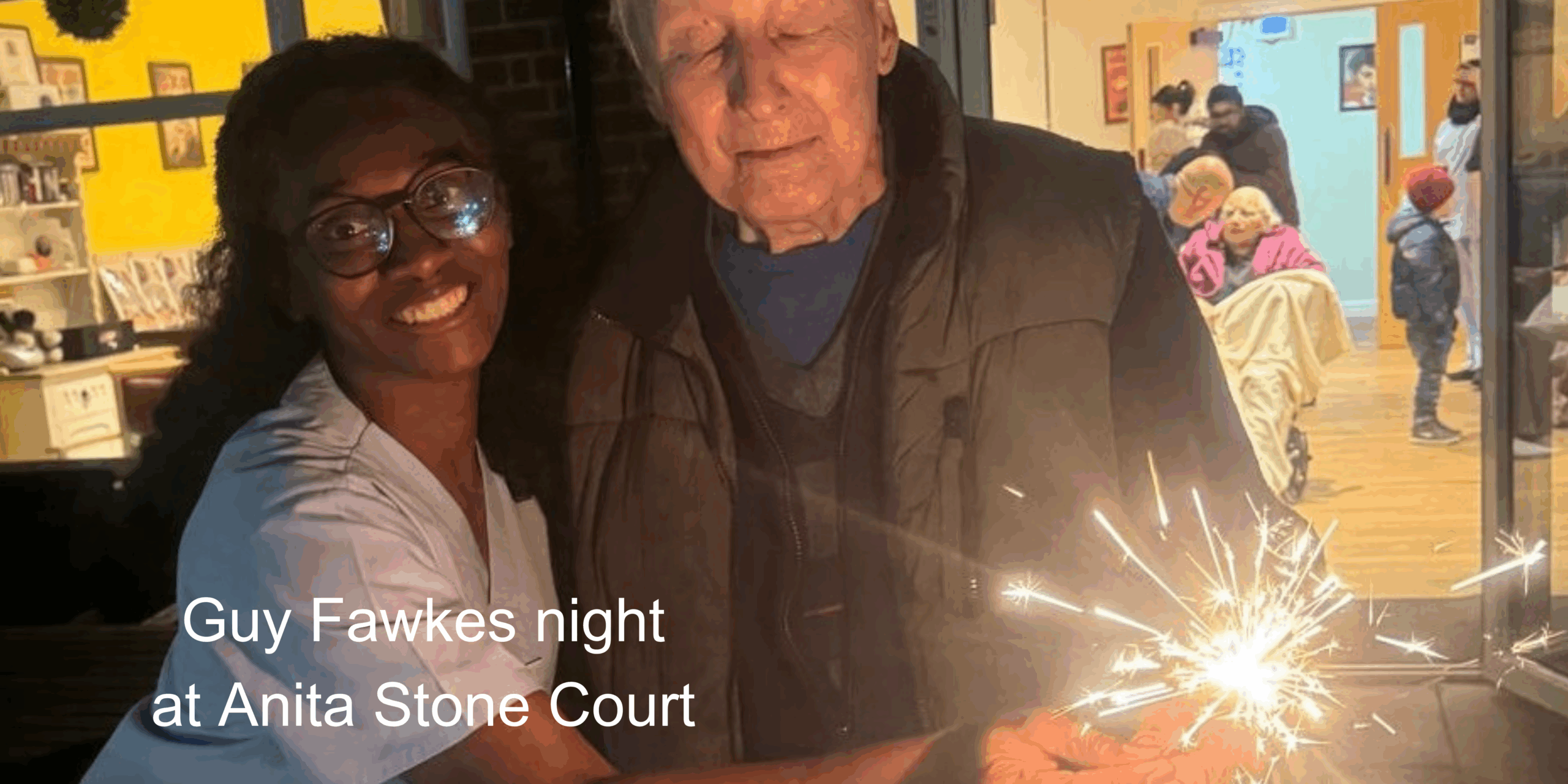 Enjoying a sparkler on bonfire night