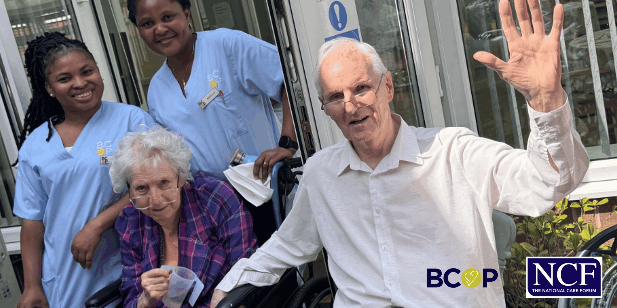 Residents and staff at Robert Harvey House