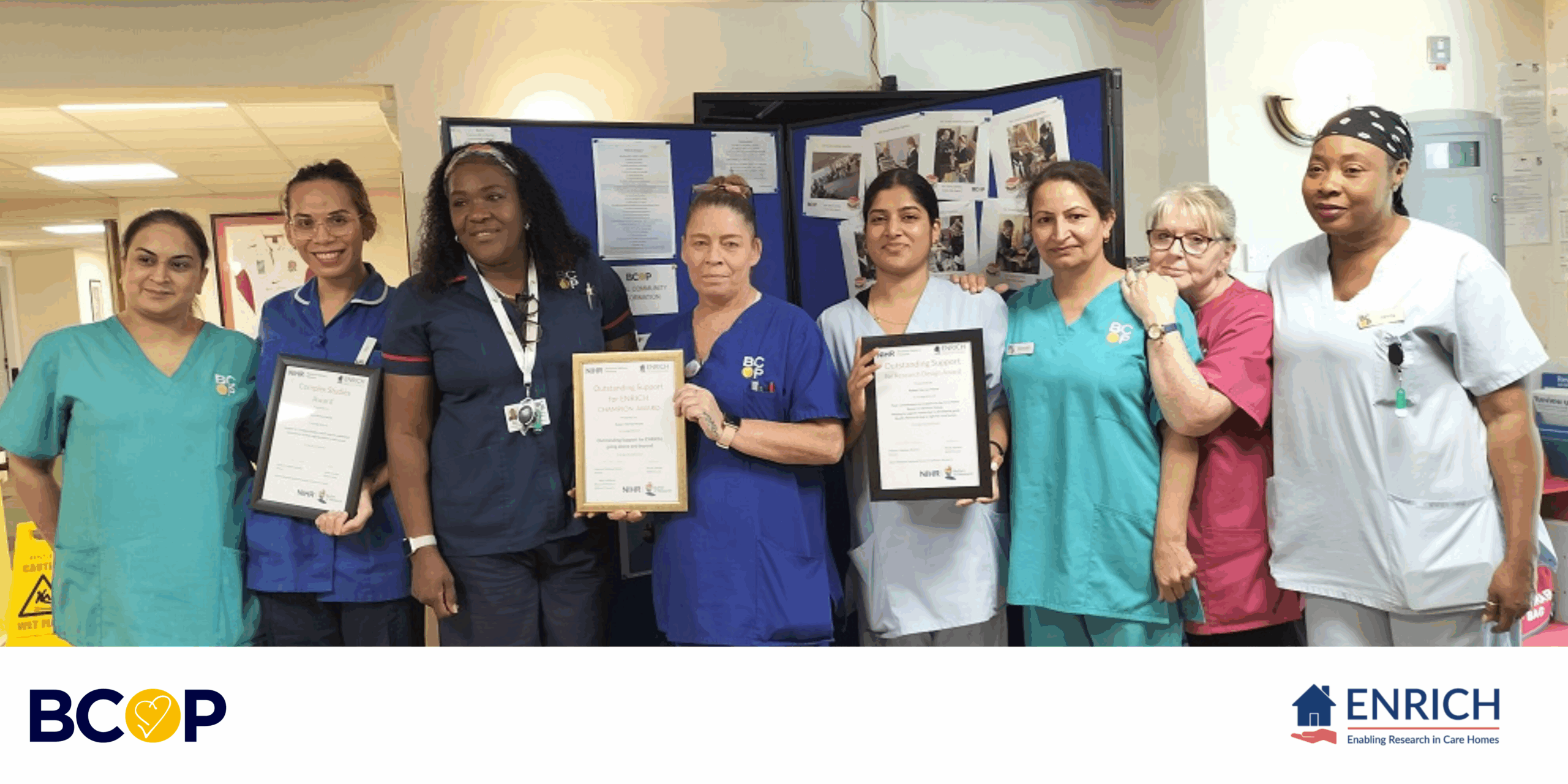 Robert Harvey House staff with the ENRICH award certificates