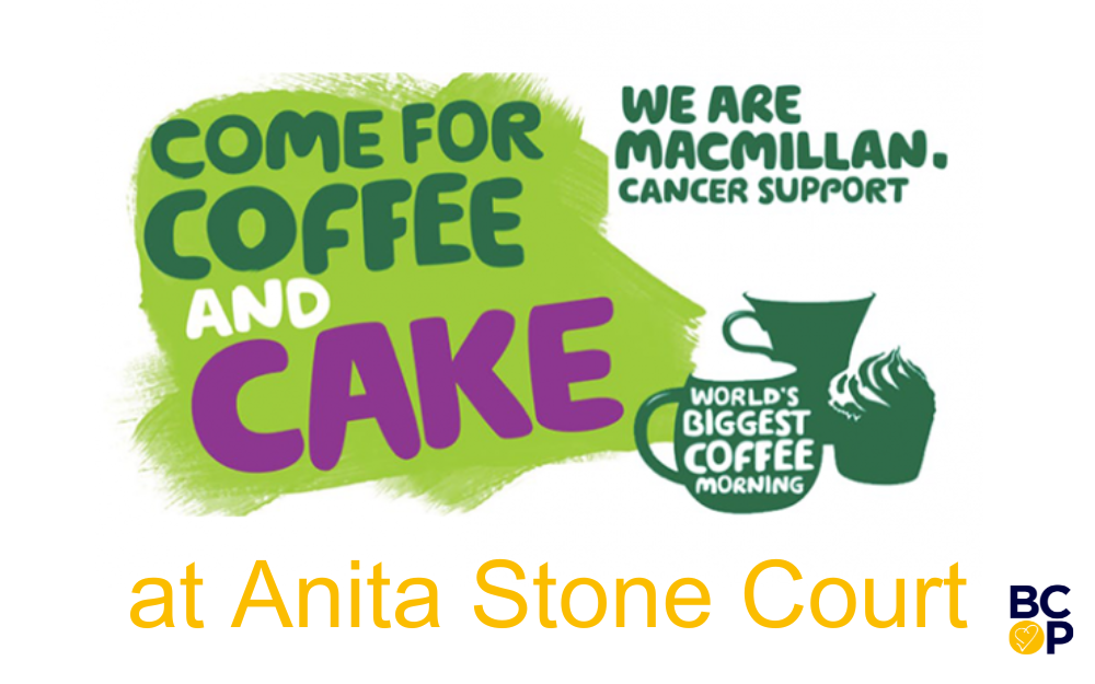 Macmillan coffee morning at Anita Stone Court