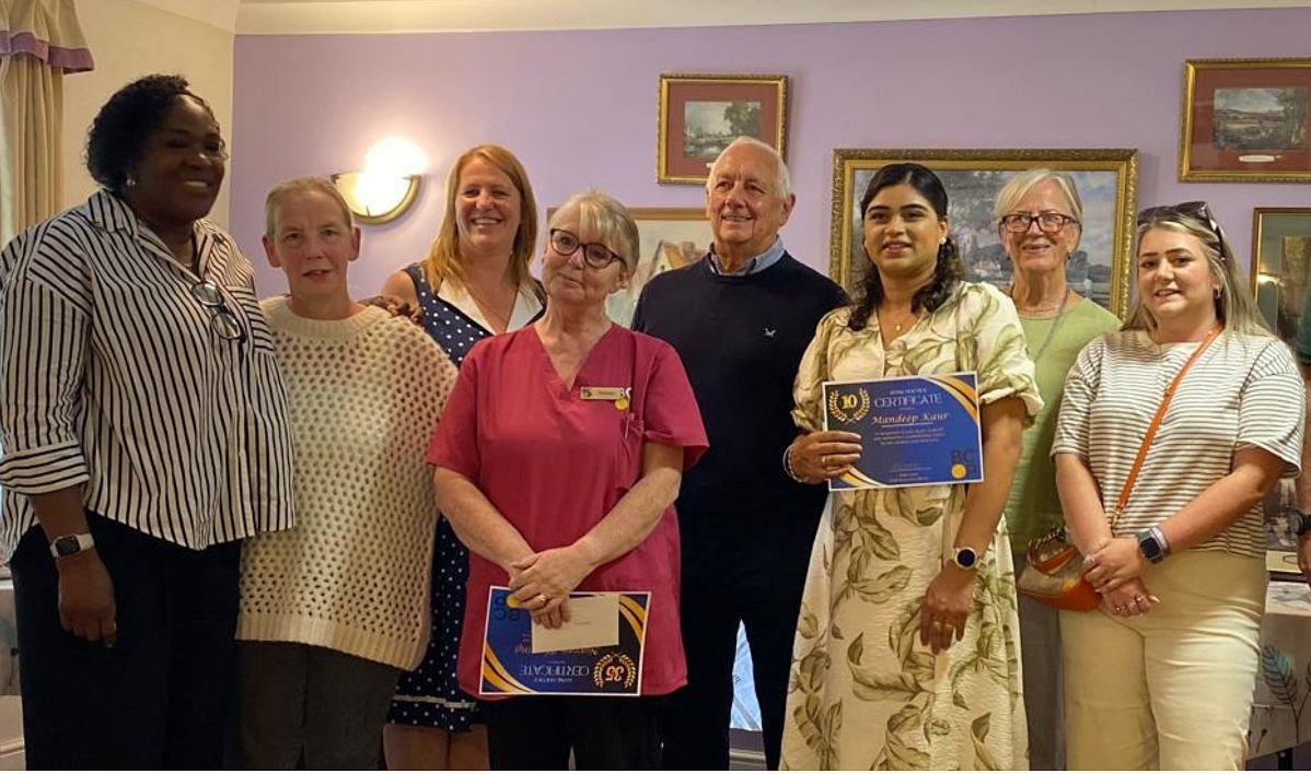 Long service awards at Robert Harvey House in September 2025