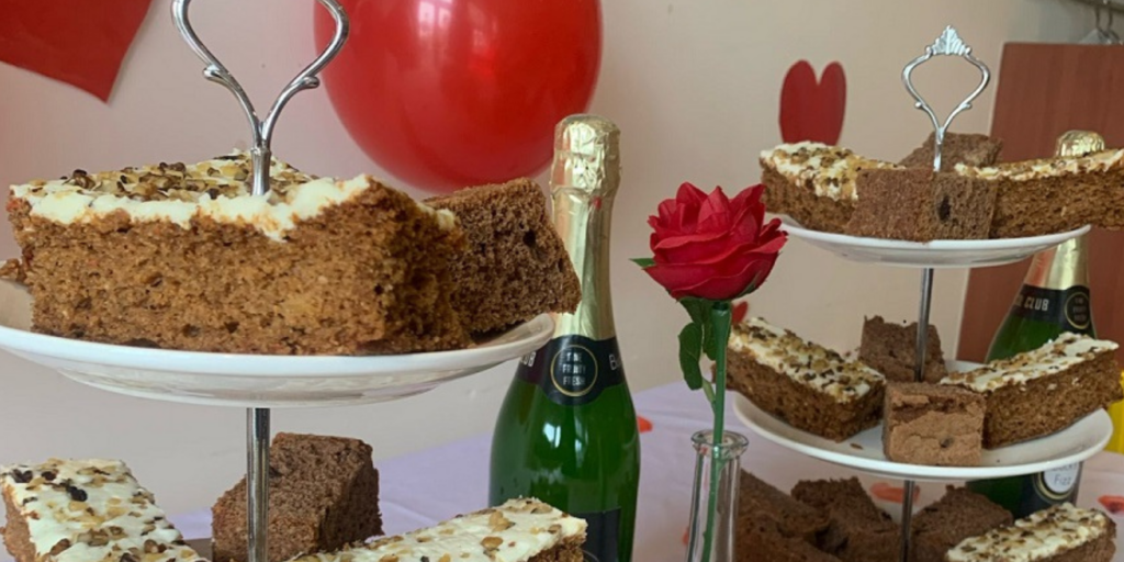 Valentine's day tea and cake