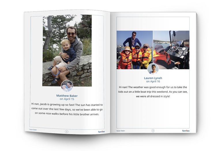 Example of a large print Famileo gazette