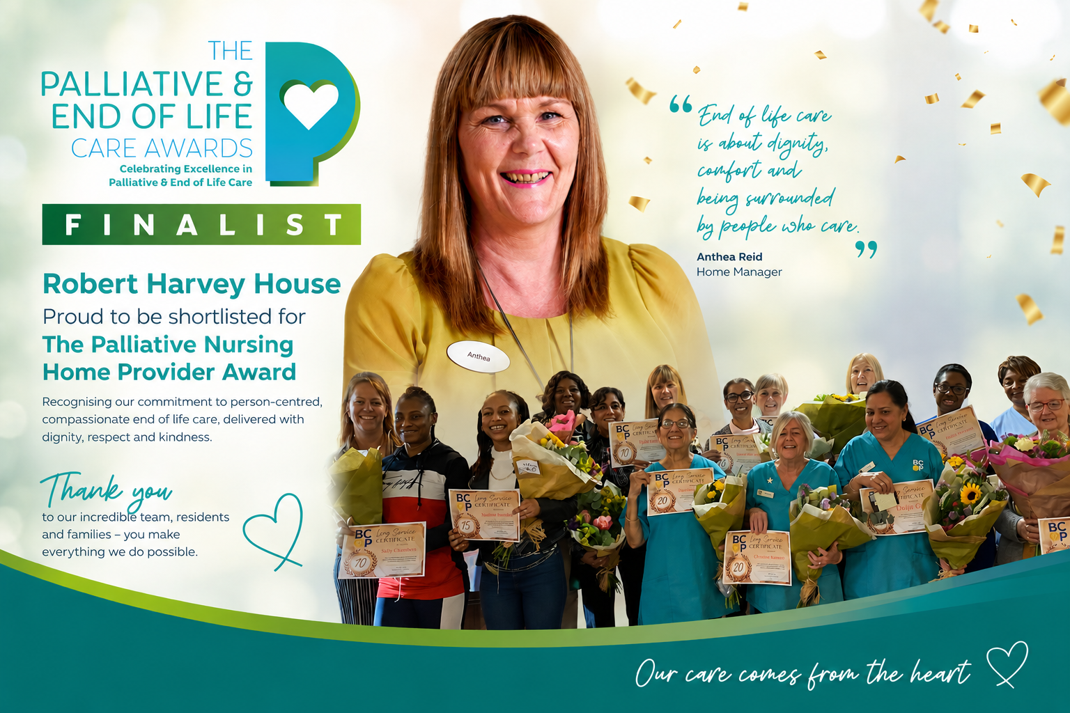 Palliative care awards 2026 finalists Robert Harvey House nursing home